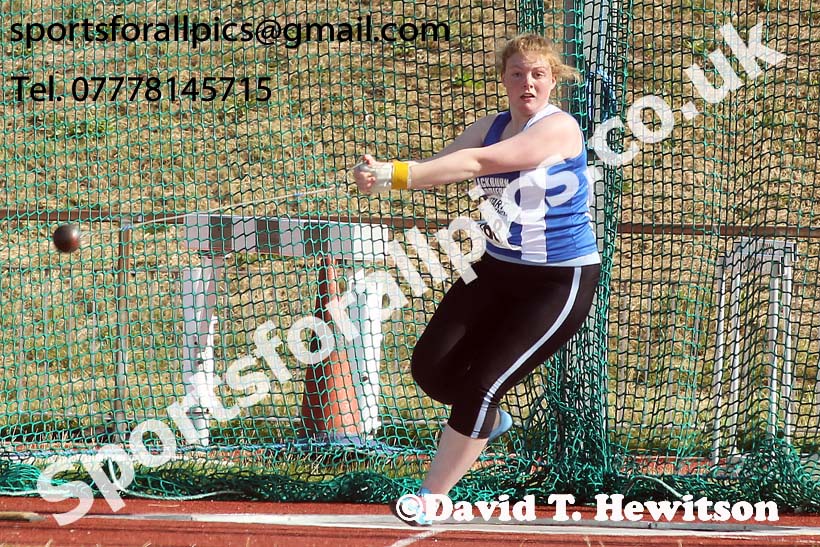 Womens under-17s hammer, 2018 Northern Under-17s/U-15s/U-13s Champs., Wavertree Athletics Centre, Liverpool. Photo: David T. Hewitson/Sports for All Pics